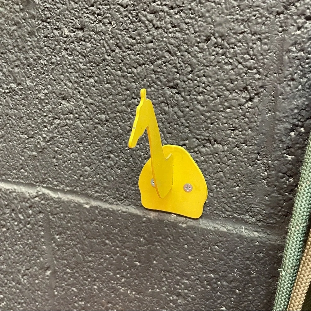 HANDMADE | Yellow Metal Giraffe Hook Kids Room Decor Wall Art